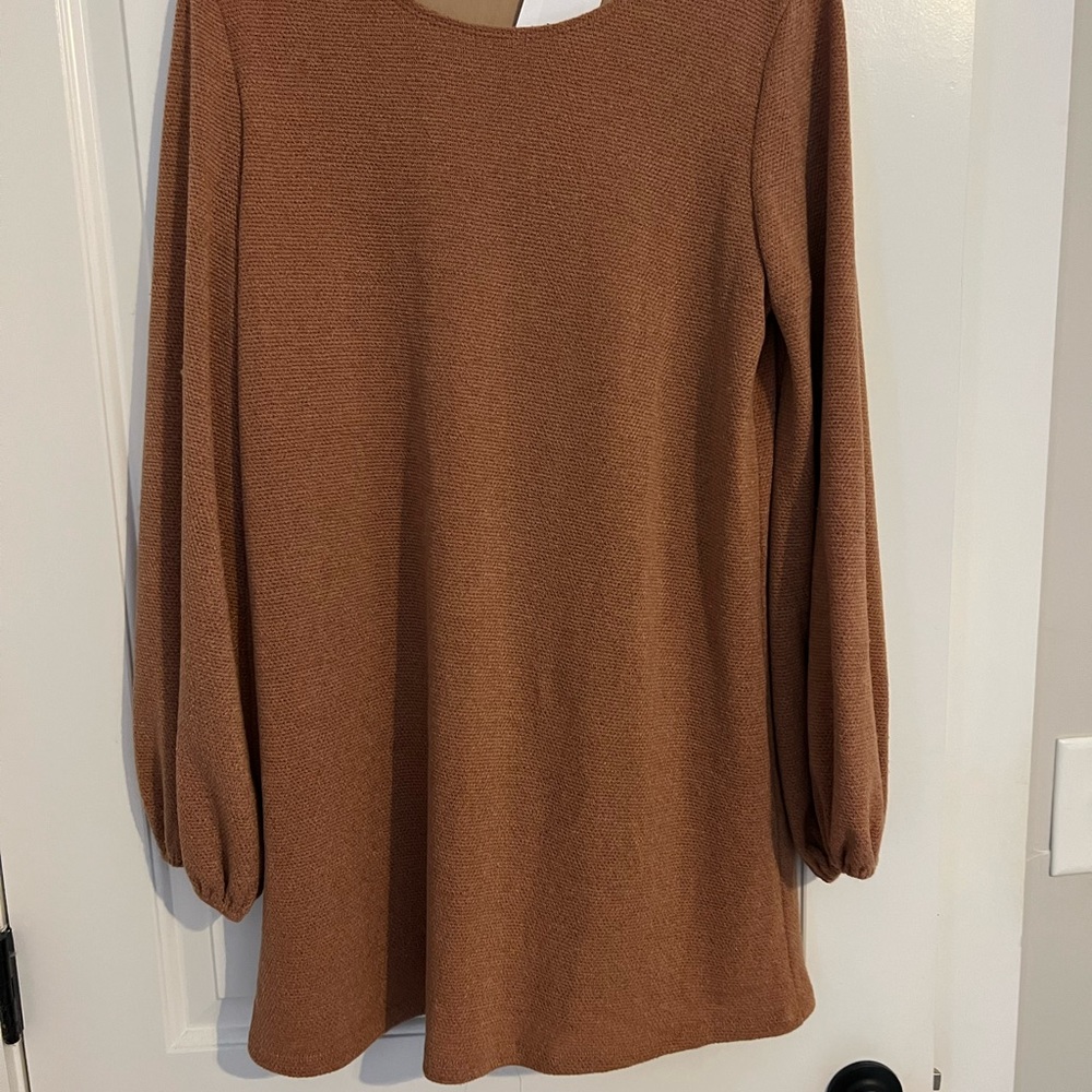Tan Long Sleeve Dress